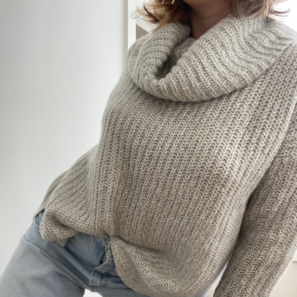 Gray cowl neck sweater